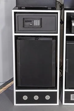 Mini Fridge Safe Box Stock Photos