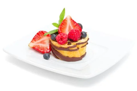 Mini fruit cake isolated on white 写真素材