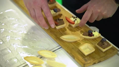 Mini Fruit Tarts Stock Footage 238738754