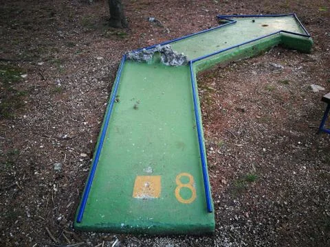 Mini Golf Field Arrow Stock Photos