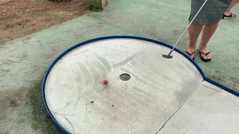 Mini golf game for children and family Stock Footage 115541765