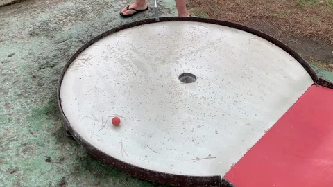 Mini golf game for children and families in a small club Stock Footage 116158546