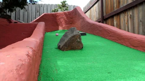 Mini golf leaf in foreground Stock Footage 5916006