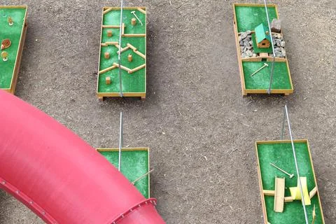 Mini golf playing tables Stock Photos