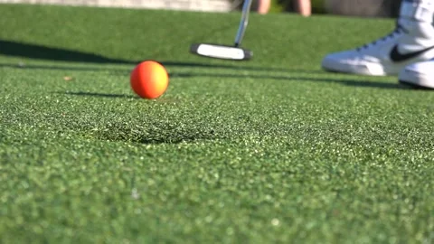 Mini Golf Putt sunk Stock Footage 199368408