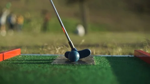 Mini Golf Set - Shot on the ball. Video stock 89532902
