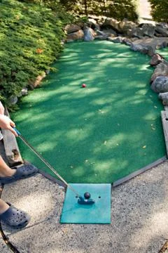 Mini Golfing Stockfoto's