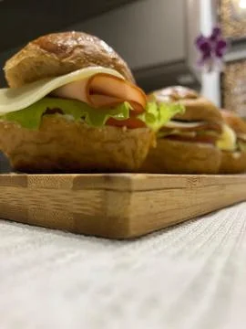 Mini gourmet burger Stock Photos