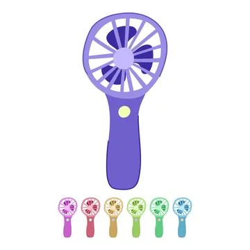 Mini hand electric fan vector cartoon graphic Ilustración de archivo
