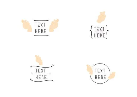 Mini heart finger sign vector, love banner isolated on white background Stock Illustration