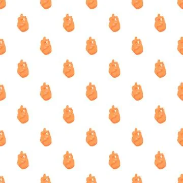 Mini heart gesture repeating pattern on white background Stock Illustration