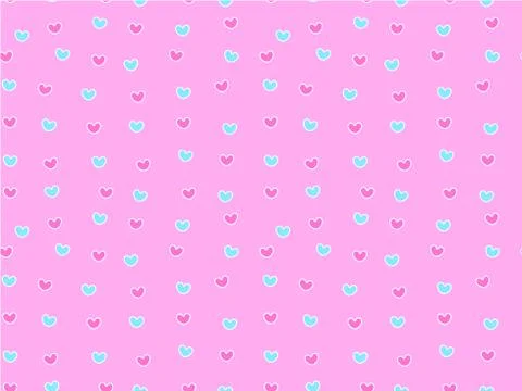 Mini heart seamless pattern, Cute pink and blue heart be not ordered pattern, イラスト素材