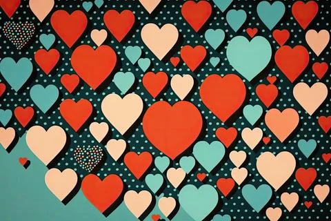 Mini hearts background, vector illustration, Made by AI Stock Illustration