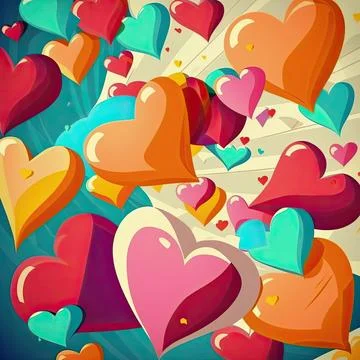 Mini hearts background, vector illustration, Made by AI Stock Illustration