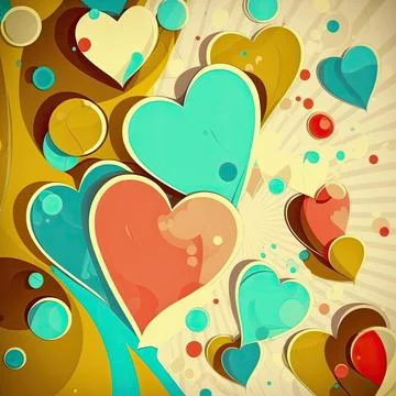 Mini hearts background, vector illustration, Made by AI Stock Illustration