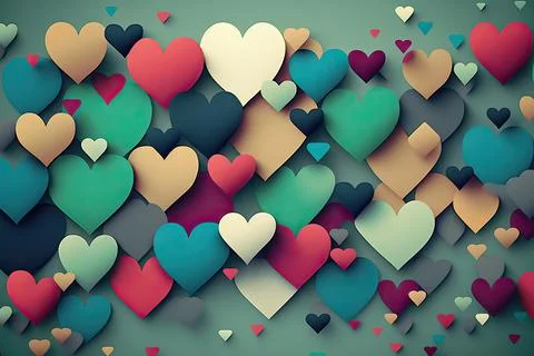 Mini hearts background, vector illustration, Made by AI Stock Illustration