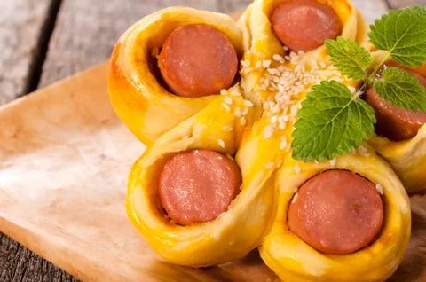 Mini hot dog Stock Photos