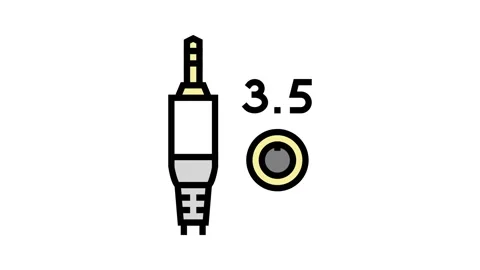 Mini jack 3.5 color icon animation Stock Footage 224907235