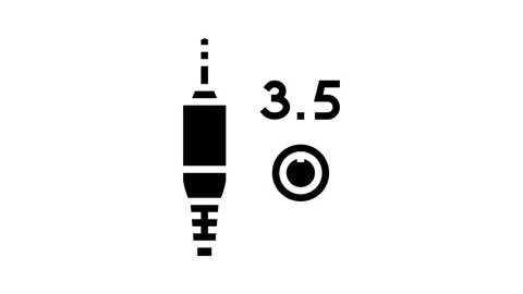 Mini jack 3.5 glyph icon animation Stock Footage 222779181