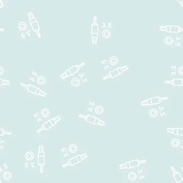Mini jack 3.5 line seamless pattern Stock Illustration