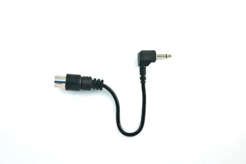 Mini Jack Plug with AV Plug, isolated on white background Stock Photos