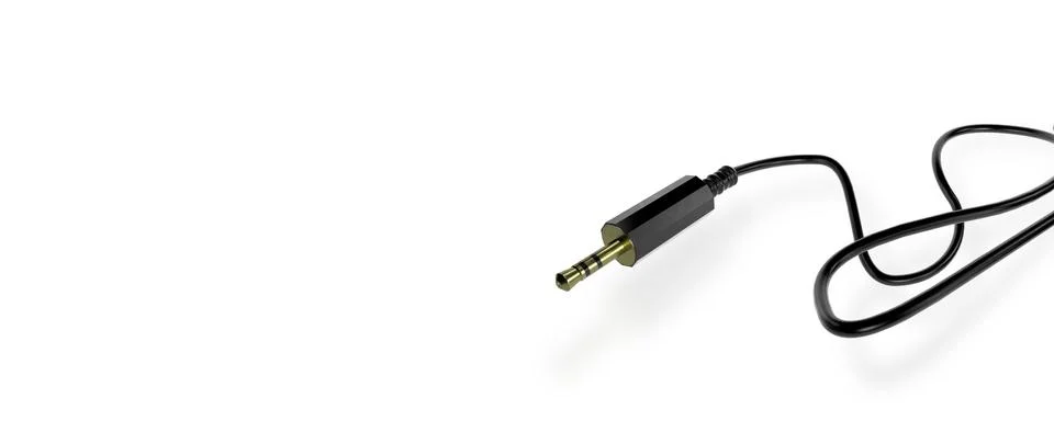 Mini Jack Plug on the white. 3D Render. Stock Illustration