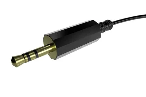 Mini Jack Plug on the white. 3D Render. Stock Illustration