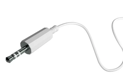 Mini Jack Plug on the white. 3D Render. Stock Illustration