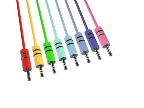 Mini Jack Plug on the white. 3D Render. 스톡 일러스트