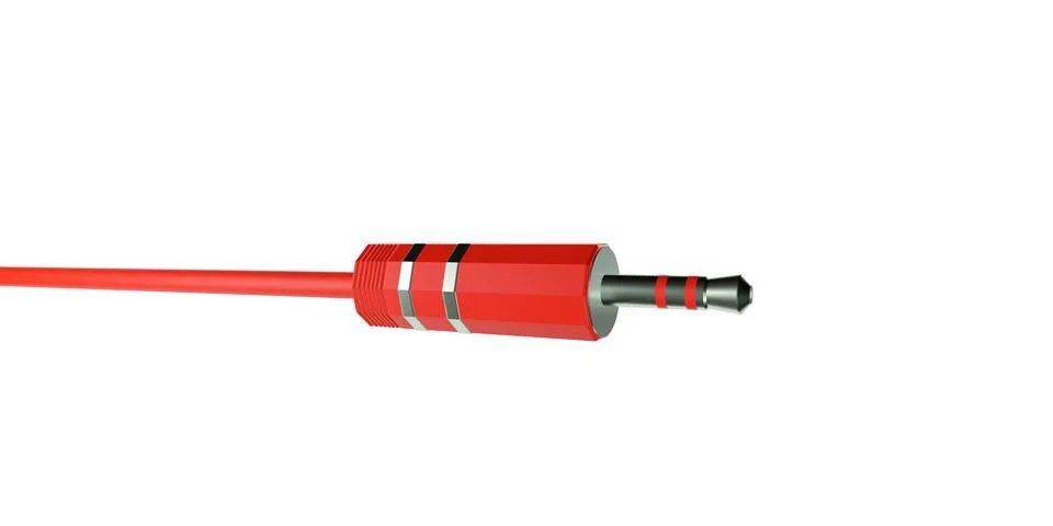 Mini Jack Plug on the white. 3D Render. Illustrazione stock