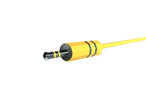 Mini Jack Plug on the white. 3D Render. 스톡 일러스트