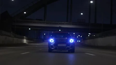 .Mini John Cooper Works in a night Stock Footage 211085461