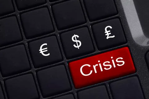 Mini keyboard with button saying Crisis Stock Photos