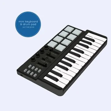 Mini keyboard sketch vector. Stock Illustration