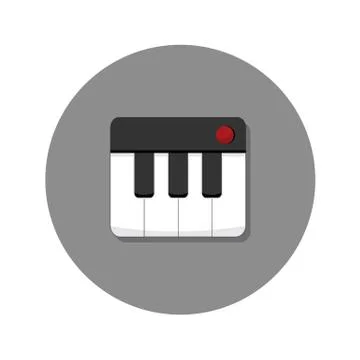 Mini Keyboard Synth Icon Vector Illustration Graphic Stock Illustration
