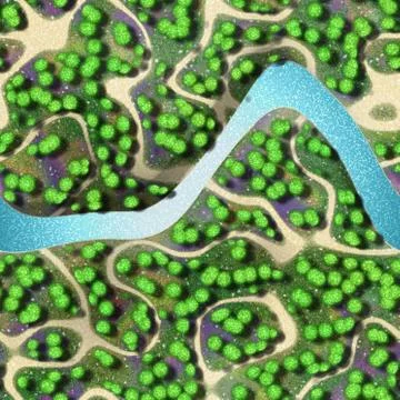 Mini landscape seamless generated background Stock Illustration