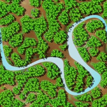 Mini landscape seamless generated background Stock Illustration