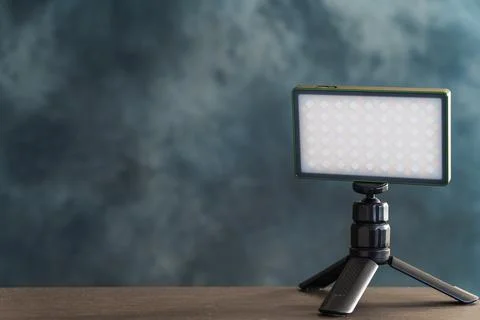 Mini LED light for videography on shelf Stock Photos
