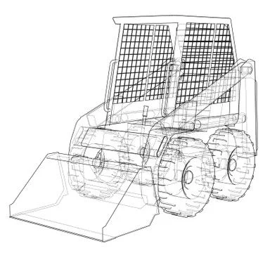 Mini loader. 3d illustration Illustrazione stock