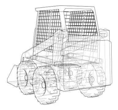 Mini loader. 3d illustration Illustrazione stock