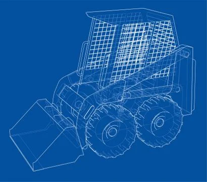 Mini loader. Vector illustration Illustrazione stock