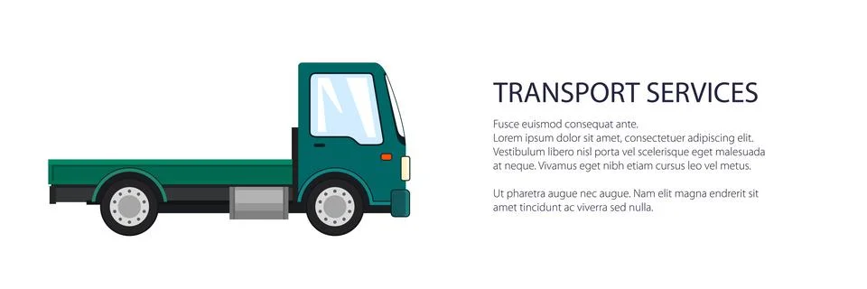 Mini lorry without load banner Stock Illustration