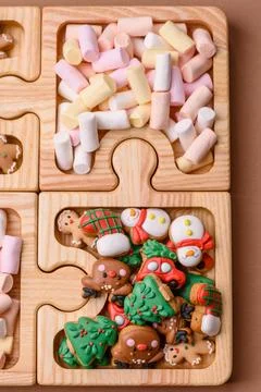 Mini marshmallows in white, pink, and pastel colors. Marshmallows as a food.. Stock Photos