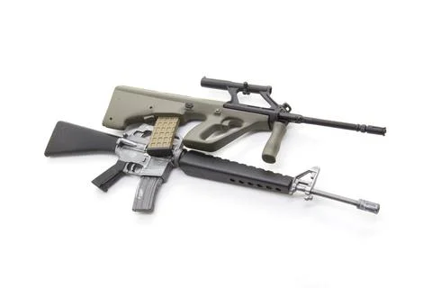 Mini model gun isolated on white background Stock Photos