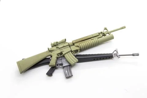 Mini model gun isolated on white background Stock Photos