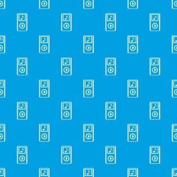 Mini MP3 portable player pattern seamless blue イラスト素材
