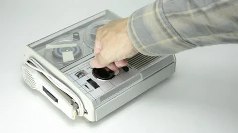 Mini Old Tape Recorder 01 Stock Footage 23494729