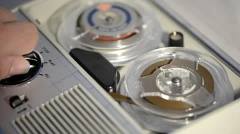 Mini Old Tape Recorder Stock Footage