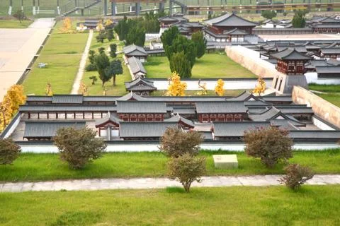 the mini old town in daming palace was the imperial palace complex of the tang  Stock Photos