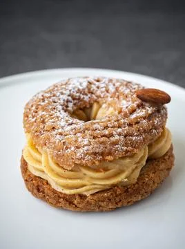 Mini paris brest of praline Stock Photos